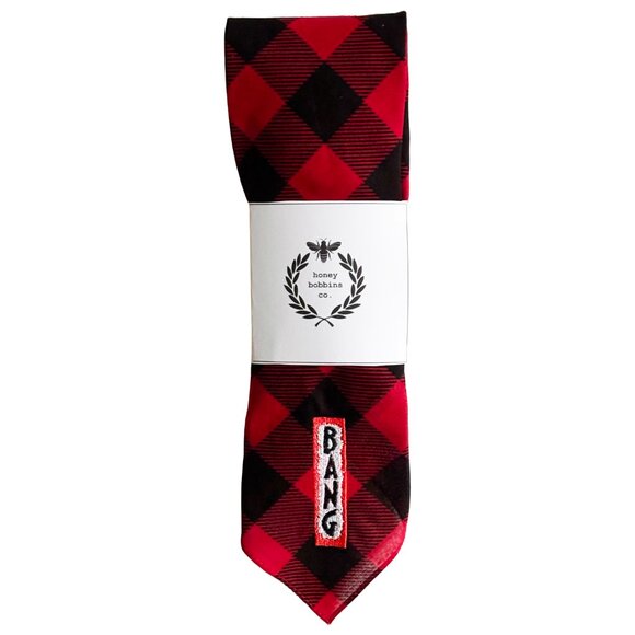 Embroidered BANG Buffalo Plaid Bandana | Tribute to Bey - Picture 3 of 4